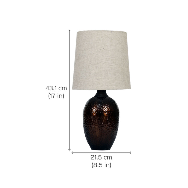Nalanda Hand-Hammered Metal & Cotton Table Lamp