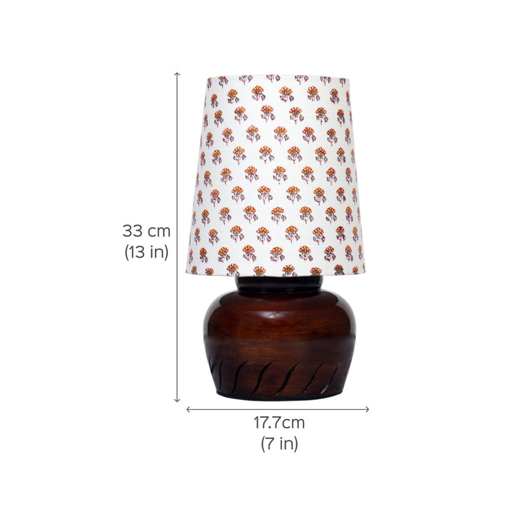 Khadi Cotton & Mango Wood Table Lamp