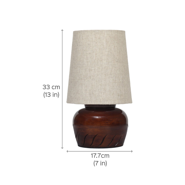 Khadi Cotton & Mango Wood Table Lamp