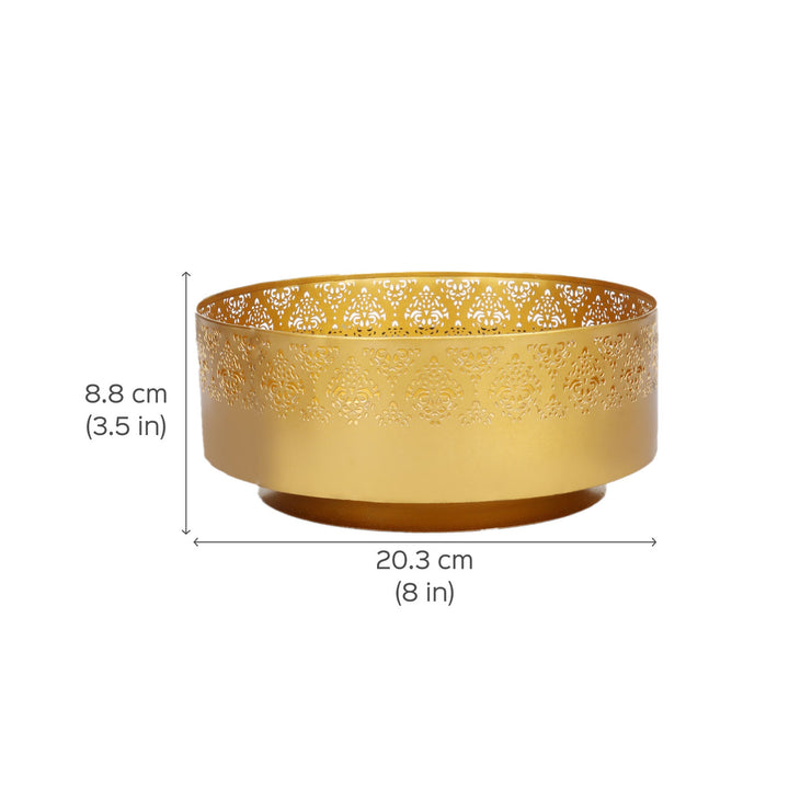 Gandhara Matt Gold Finish Urli I Tealight Tray