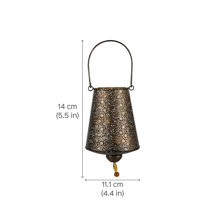Mysore Golden Goblet Tealight Hanging with Metal Chain