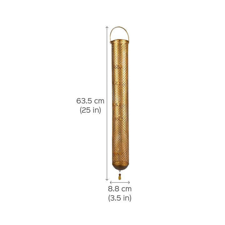 Tista Gold Cylindrical 5 Tealights Hanging with Metal Chain