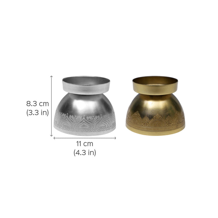 Dohar Brass Plated Candle & Tealight Metal Stand
