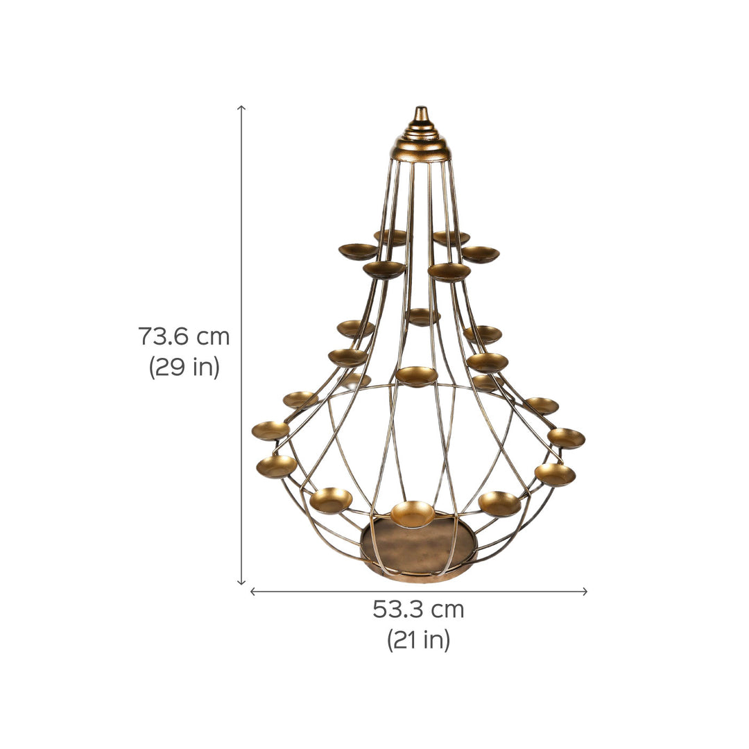 Ektara Gold Finish 24 Tealights Holder Stand