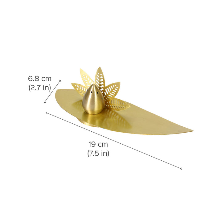 Floral Handcrafted Antique Brass Incense Stick Holder