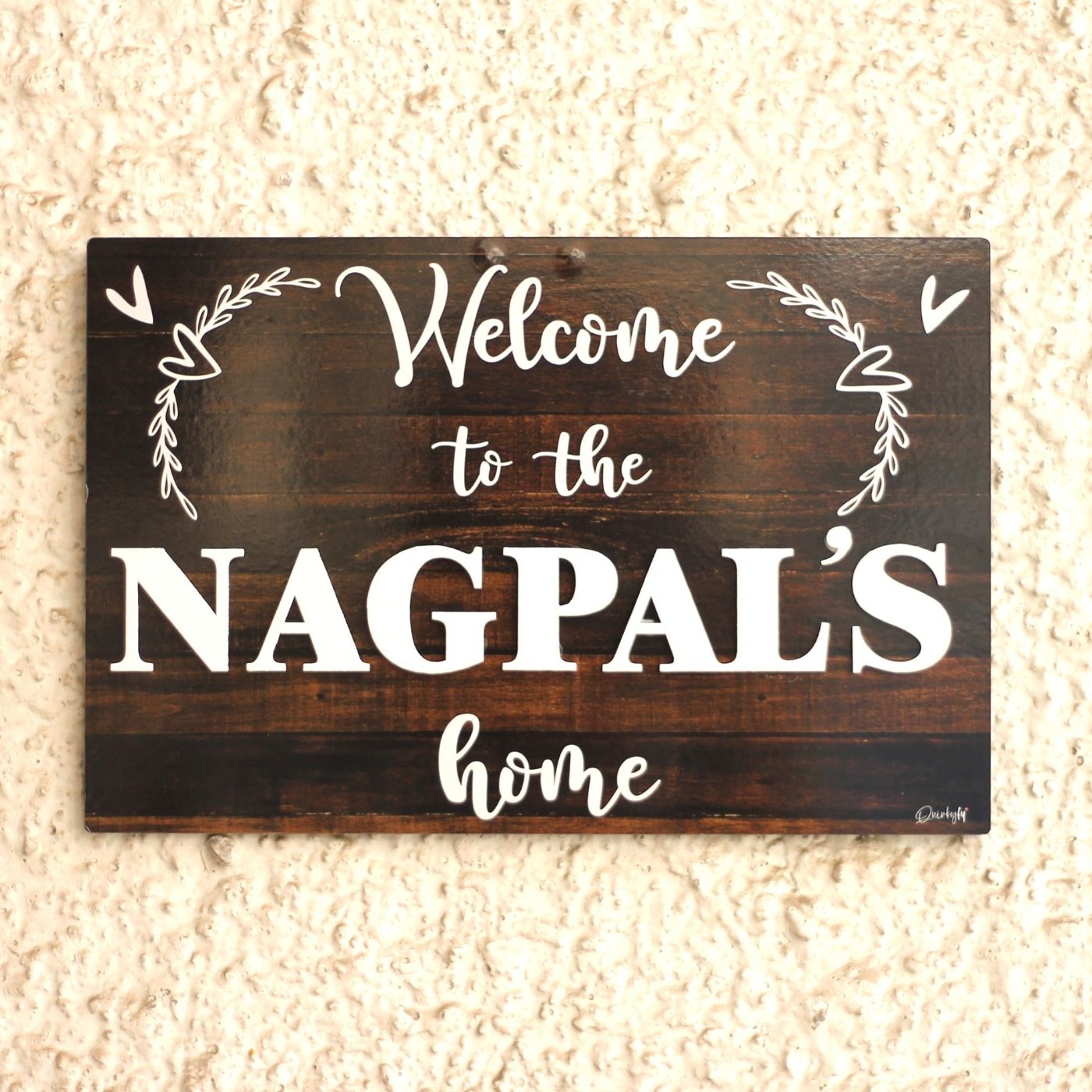 Buy Personalized Printed Welcome To our Home MDF Wood Name Plate