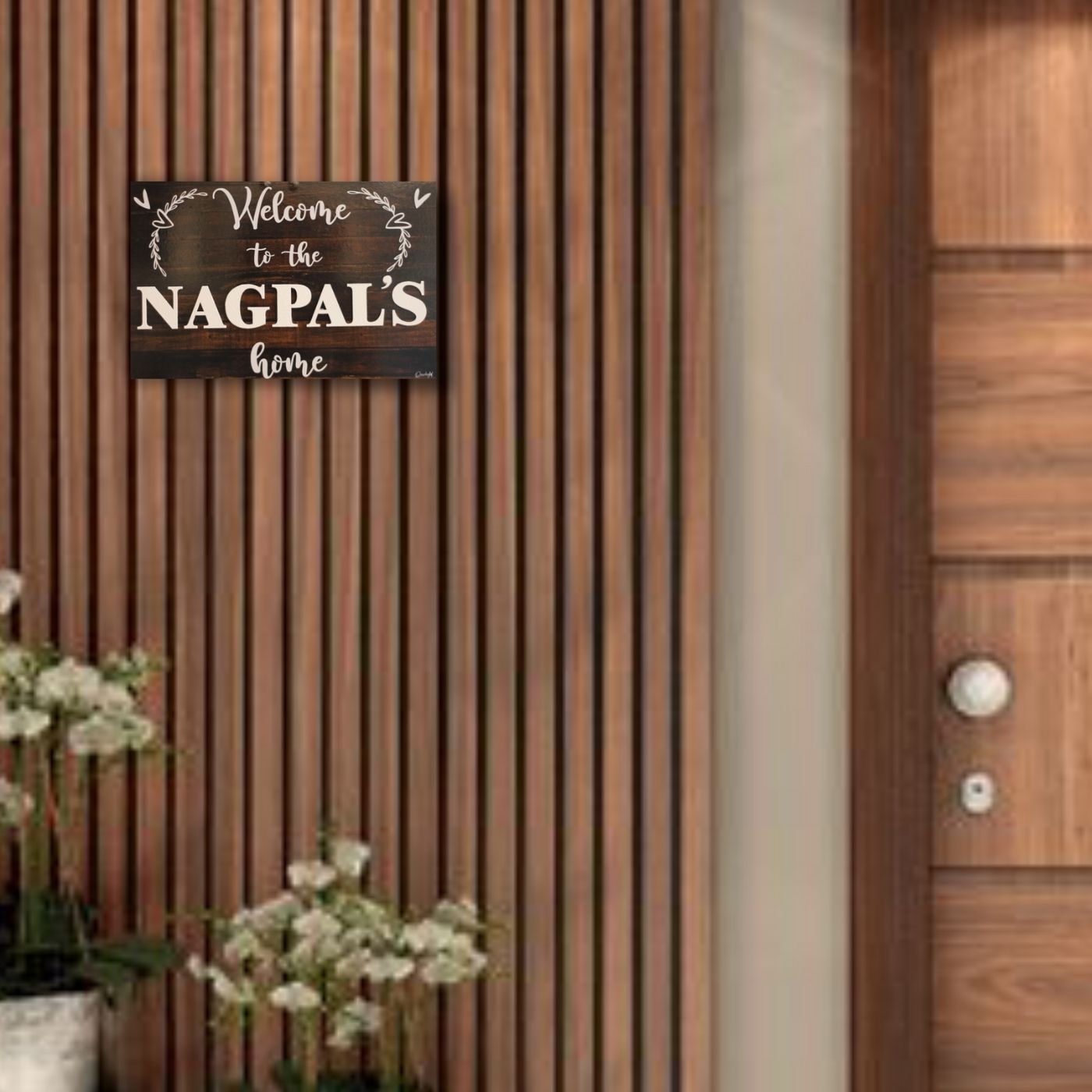 Buy Personalized Printed Welcome To our Home MDF Wood Name Plate