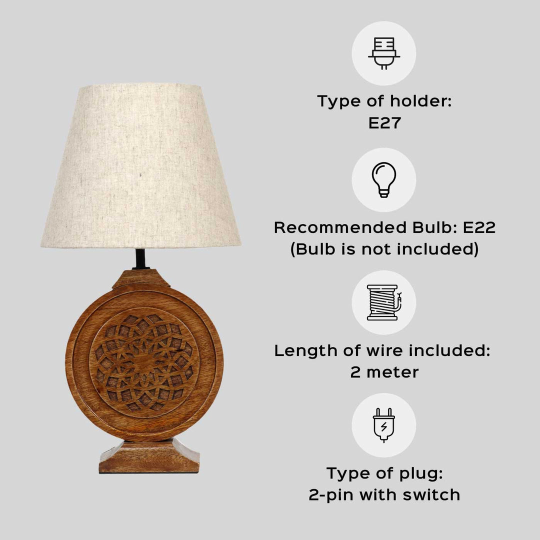 Natural Jute & Mango Wood Table Lamp