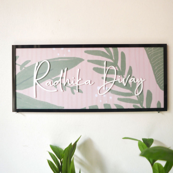 Pastel Rectangular Frame MDF Nameplate