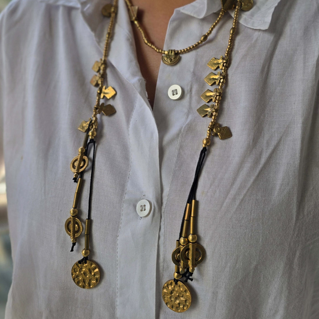 Handmade Nayantara Wrap Around Adjustable Brass Necklace
