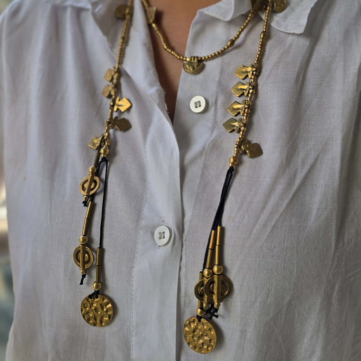 Handmade Nayantara Wrap Around Adjustable Brass Necklace