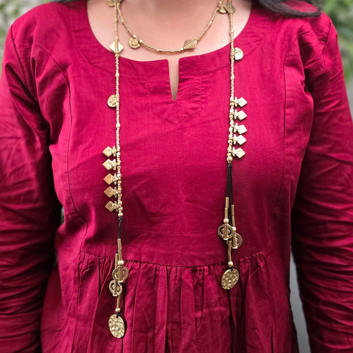 Handmade Nayantara Wrap Around Adjustable Brass Necklace