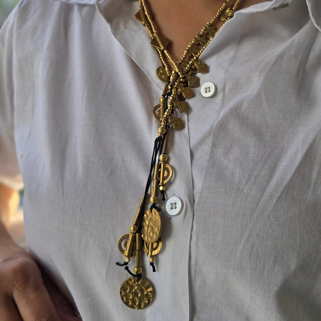 Handmade Nayantara Wrap Around Adjustable Brass Necklace