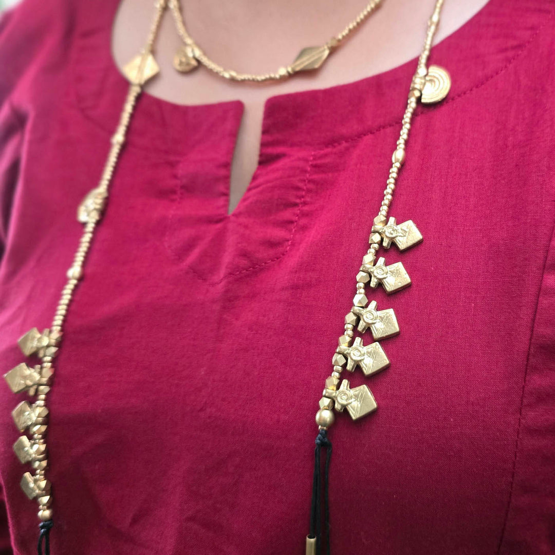 Handmade Nayantara Wrap Around Adjustable Brass Necklace