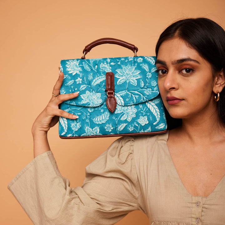 Neel Hand Block Printed Dune Bag