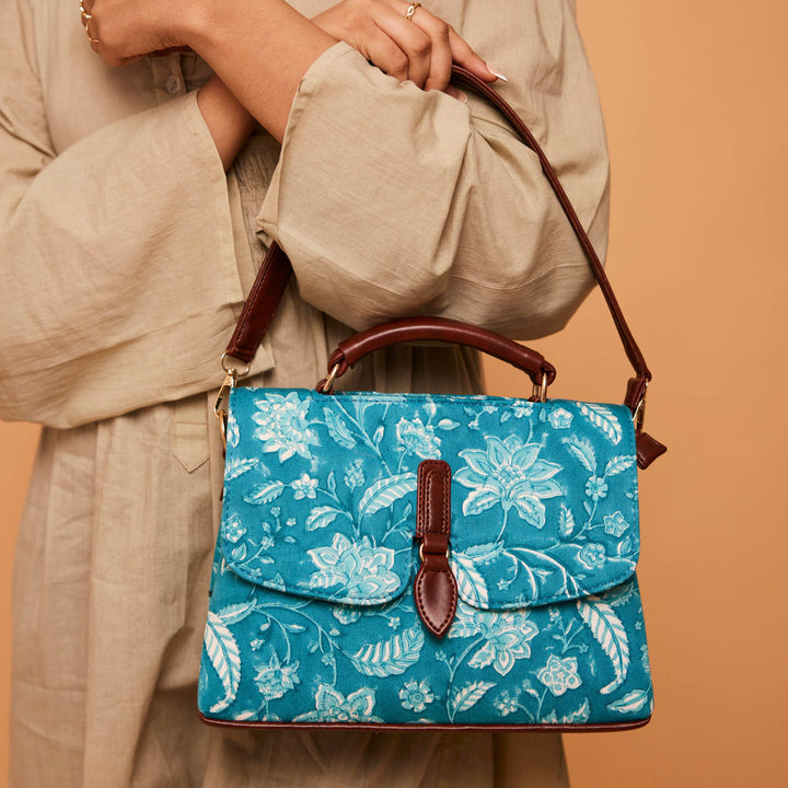 Neel Hand Block Printed Dune Bag