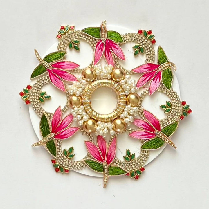 Handmade Beaded Lotus Design Rangoli