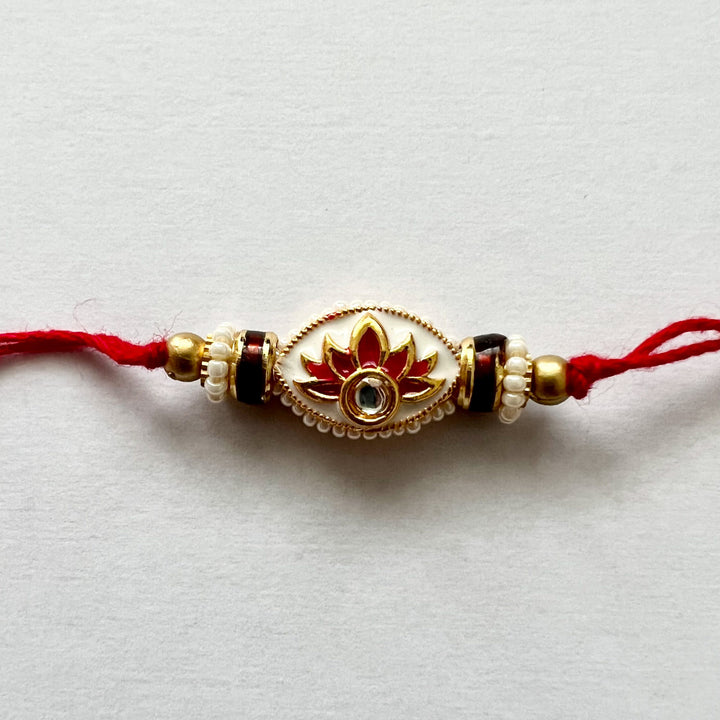 Handcrafted Meenakari "Neerja" Rakhi With Roli Chawal for Brother