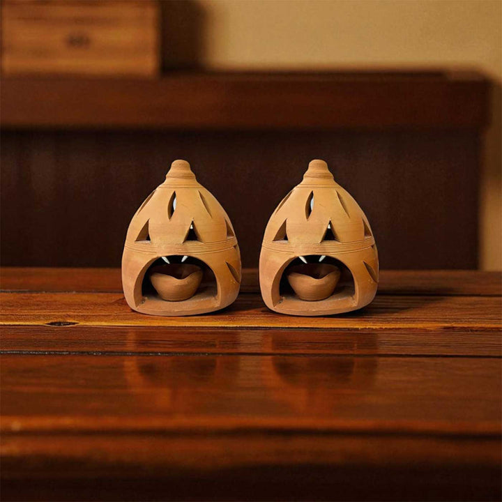 Set Of 2 | Handmade Terracottta Night Light