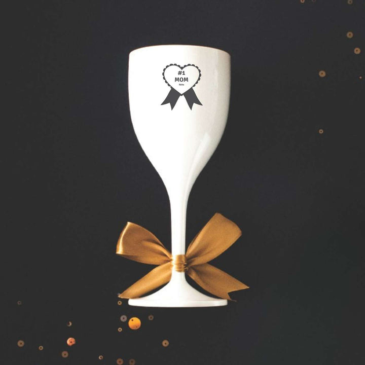 Personalized Handmade Engraved Mom Theme Polycarbonate Wine Glass