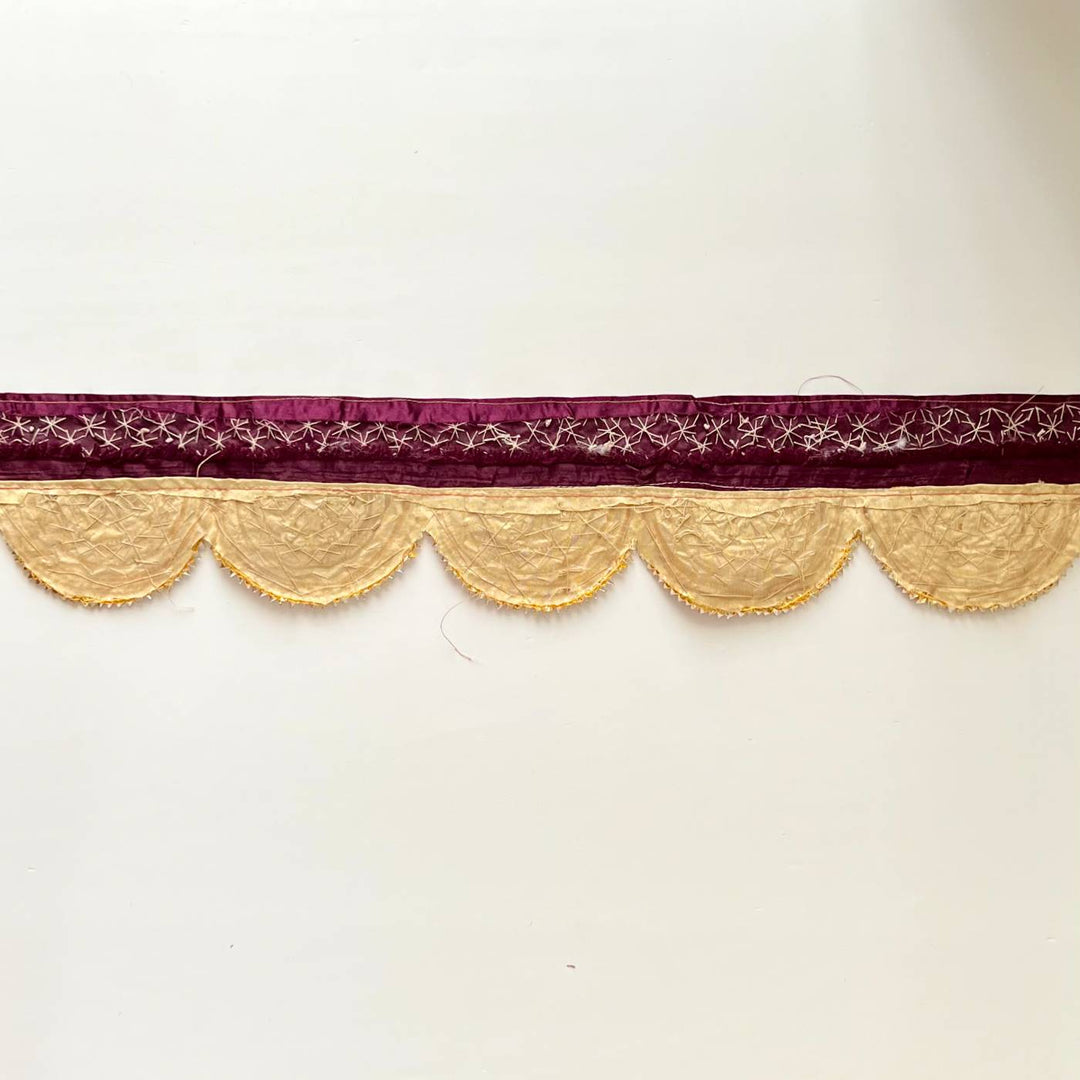 Handmade Gota Patti Golden & Purple Round Geometry Toran
