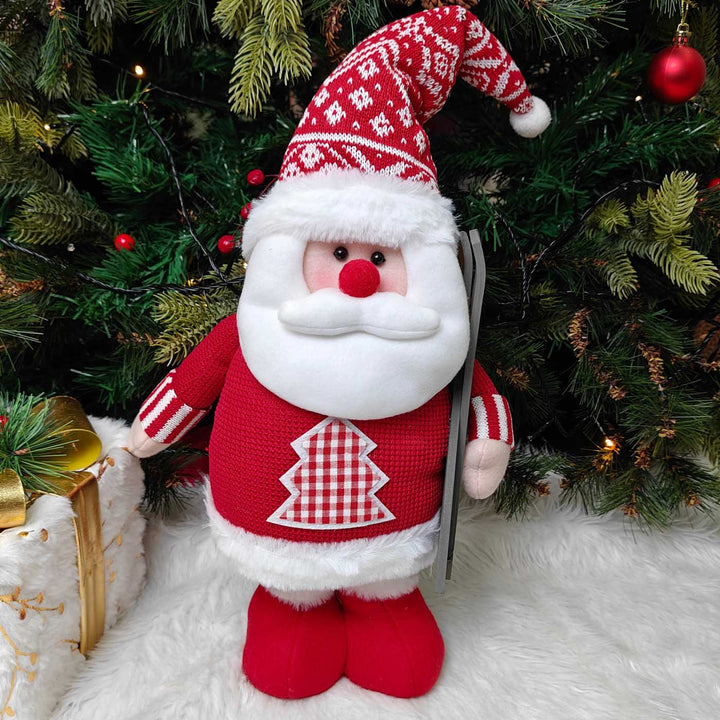 2 Pc | Nordic Holiday Skii Duo Plush Figurine With Extendable Legs