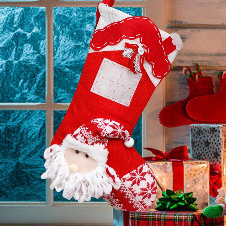 Personalized Handmade Nordic Knit Santa Stocking