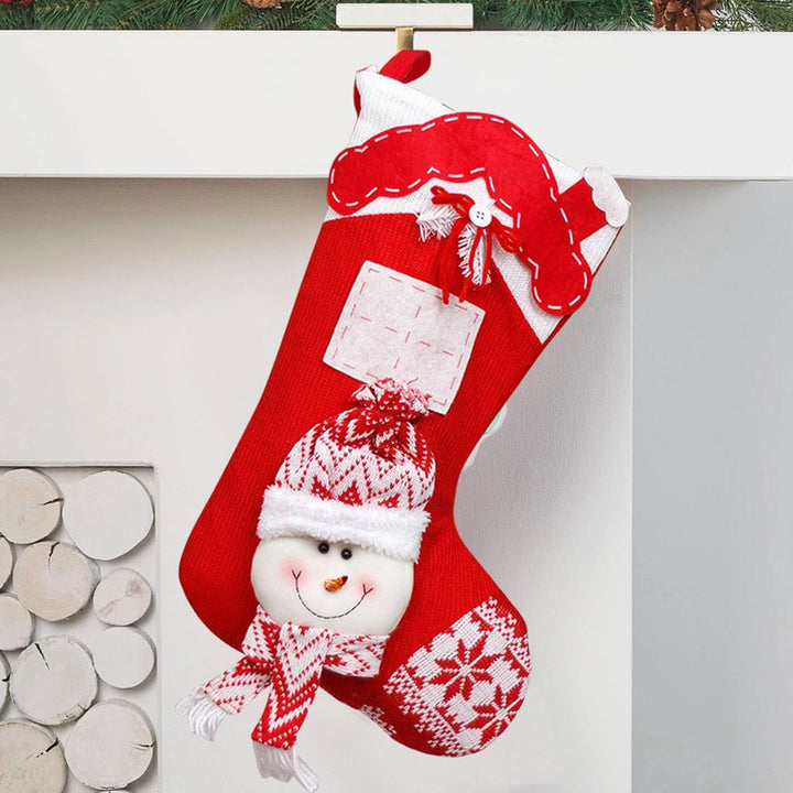 Personalized Handmade Nordic Knit Snowman Stocking