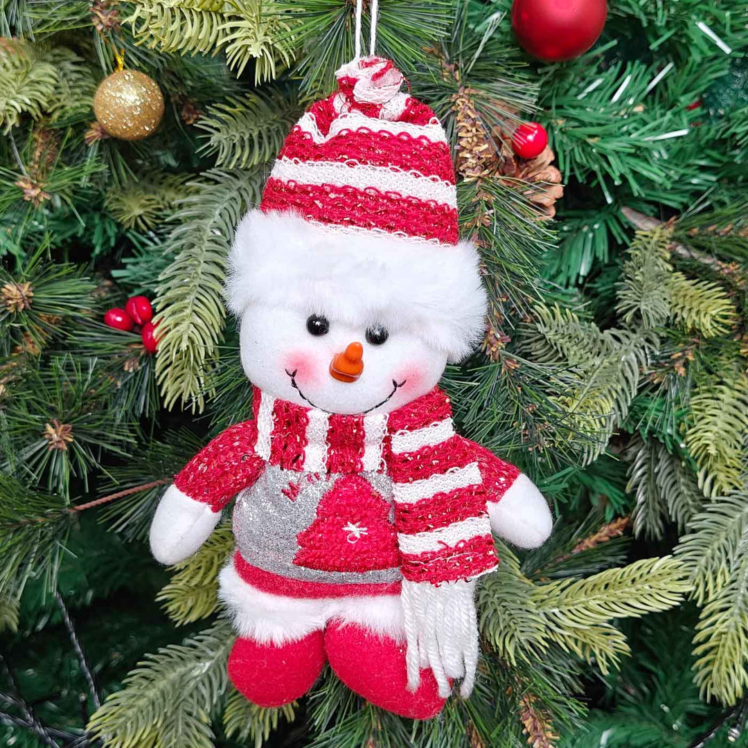 Handmade Nordic Noel - Snowman Plush Ornament