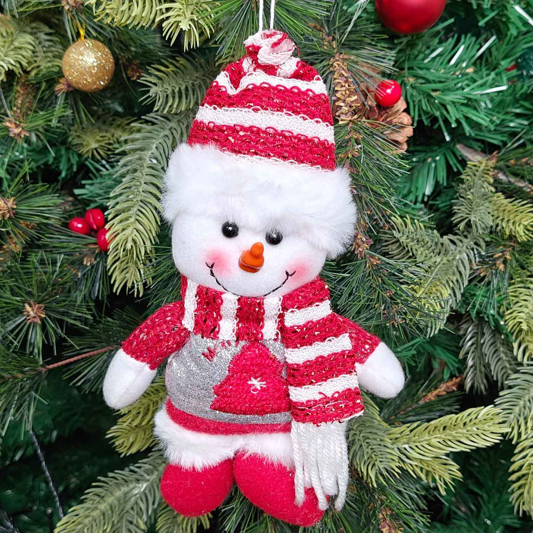 Handmade Nordic Noel - Snowman Plush Ornament