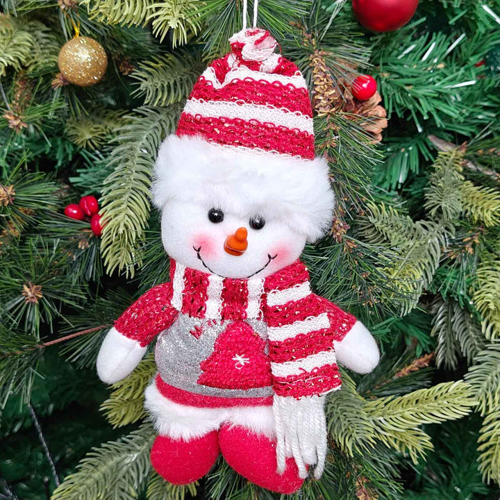 Handmade Nordic Noel - Snowman Plush Ornament
