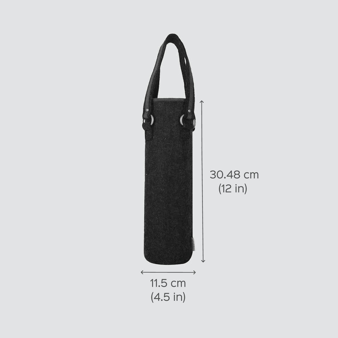 Eco-felt & Vegan Leather Bottle Carrier Bag