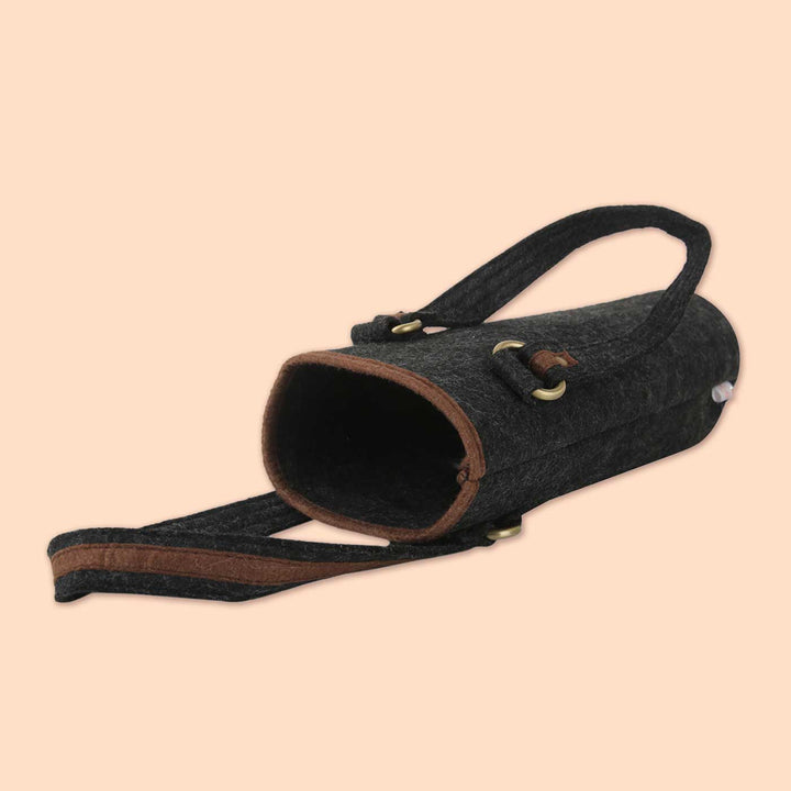 Eco-felt & Vegan Leather Bottle Carrier Bag