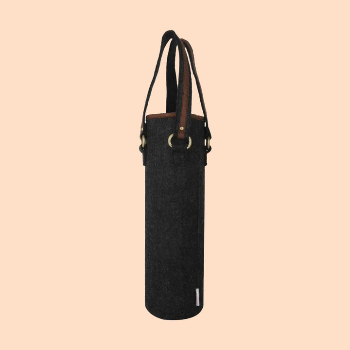 Eco-felt & Vegan Leather Bottle Carrier Bag