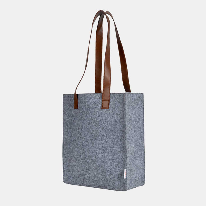 Eco-felt & Vegan Leather Bottle Carrier Bag