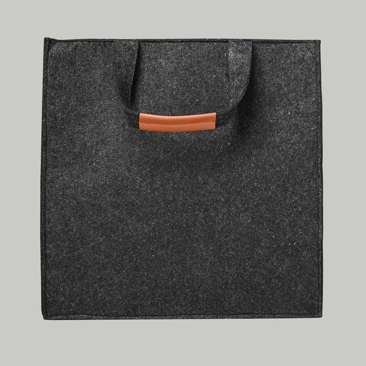 Eco-felt & Vegan Leather Carry Bag with Zipper