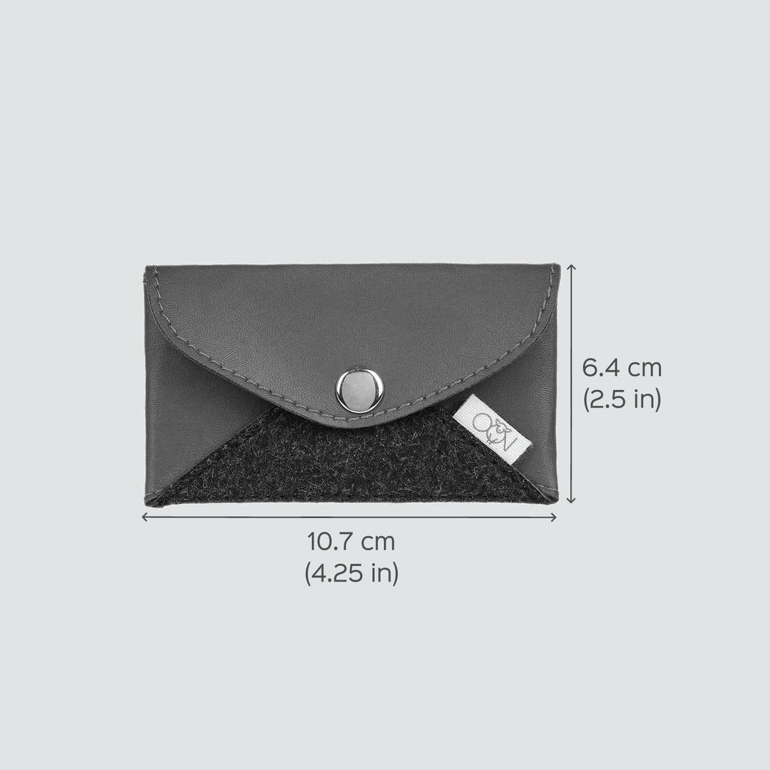 Eco-felt & Vegan Leather Card Holder - Zwende