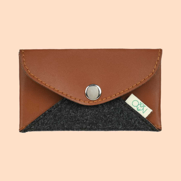 Eco-felt & Vegan Leather Card Holder - Zwende