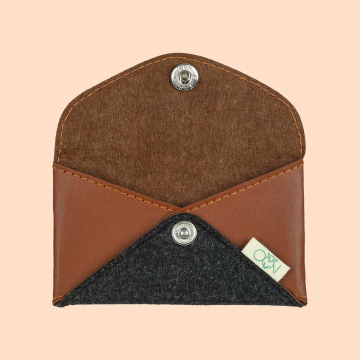 Eco-felt & Vegan Leather Card Holder - Zwende