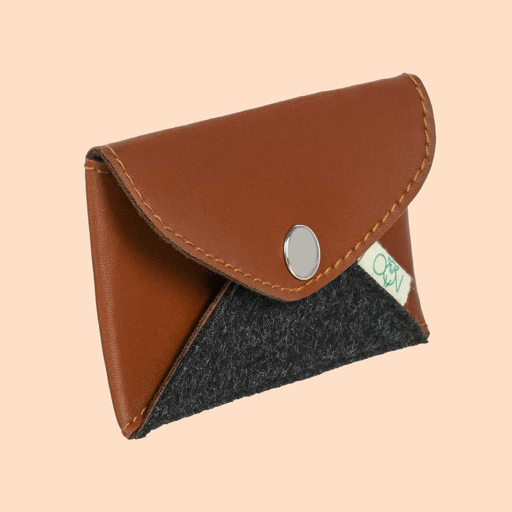 Eco-felt & Vegan Leather Card Holder - Zwende