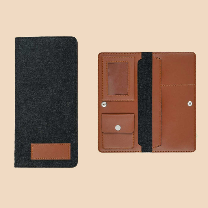 Eco-felt & Vegan Leather Travel Organizer