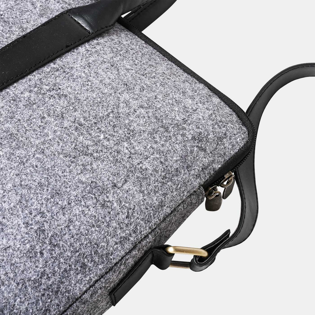 Eco-felt & Vegan Leather Laptop Bag