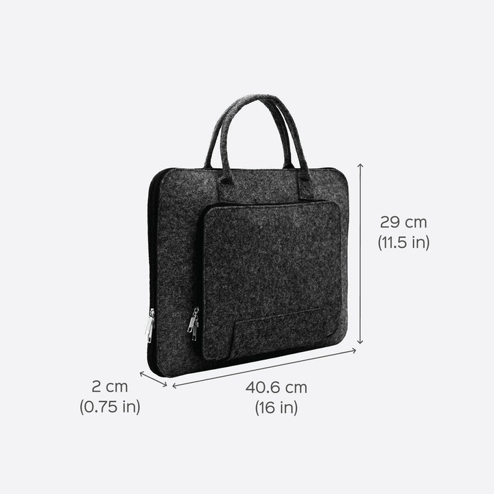 Eco-felt & Vegan Leather Laptop Bag