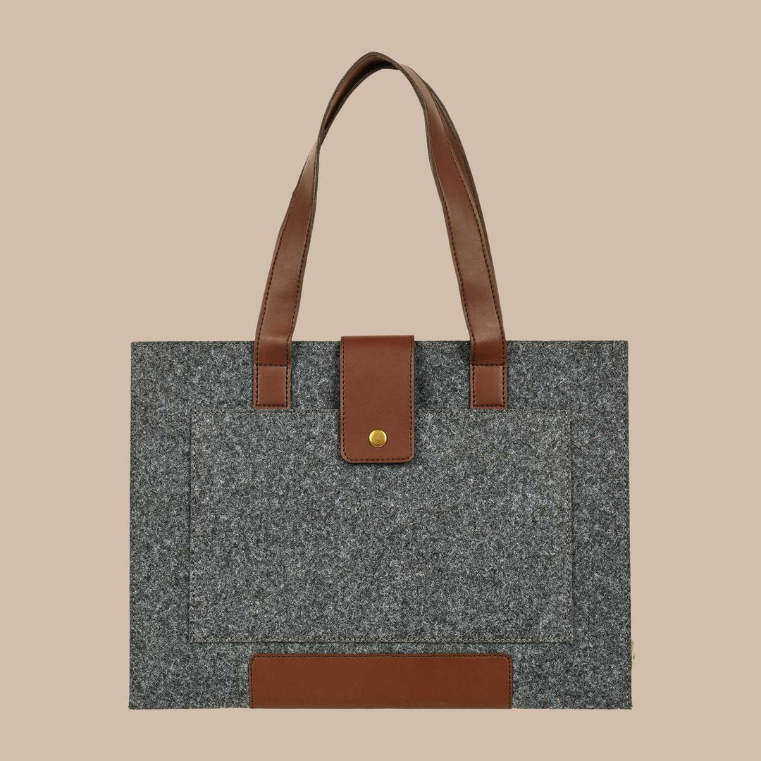 Eco-felt & Vegan Leather Laptop Bag