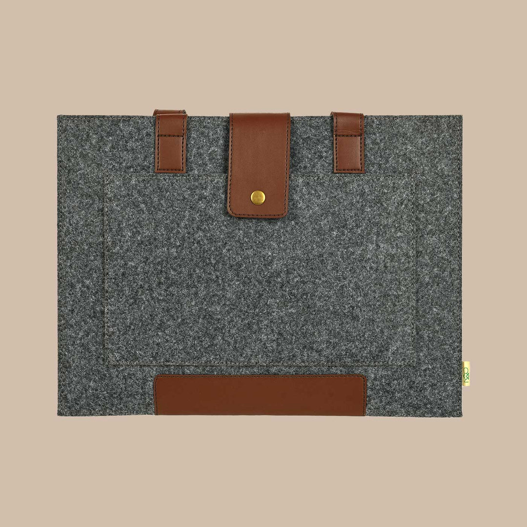 Eco-felt & Vegan Leather Laptop Bag