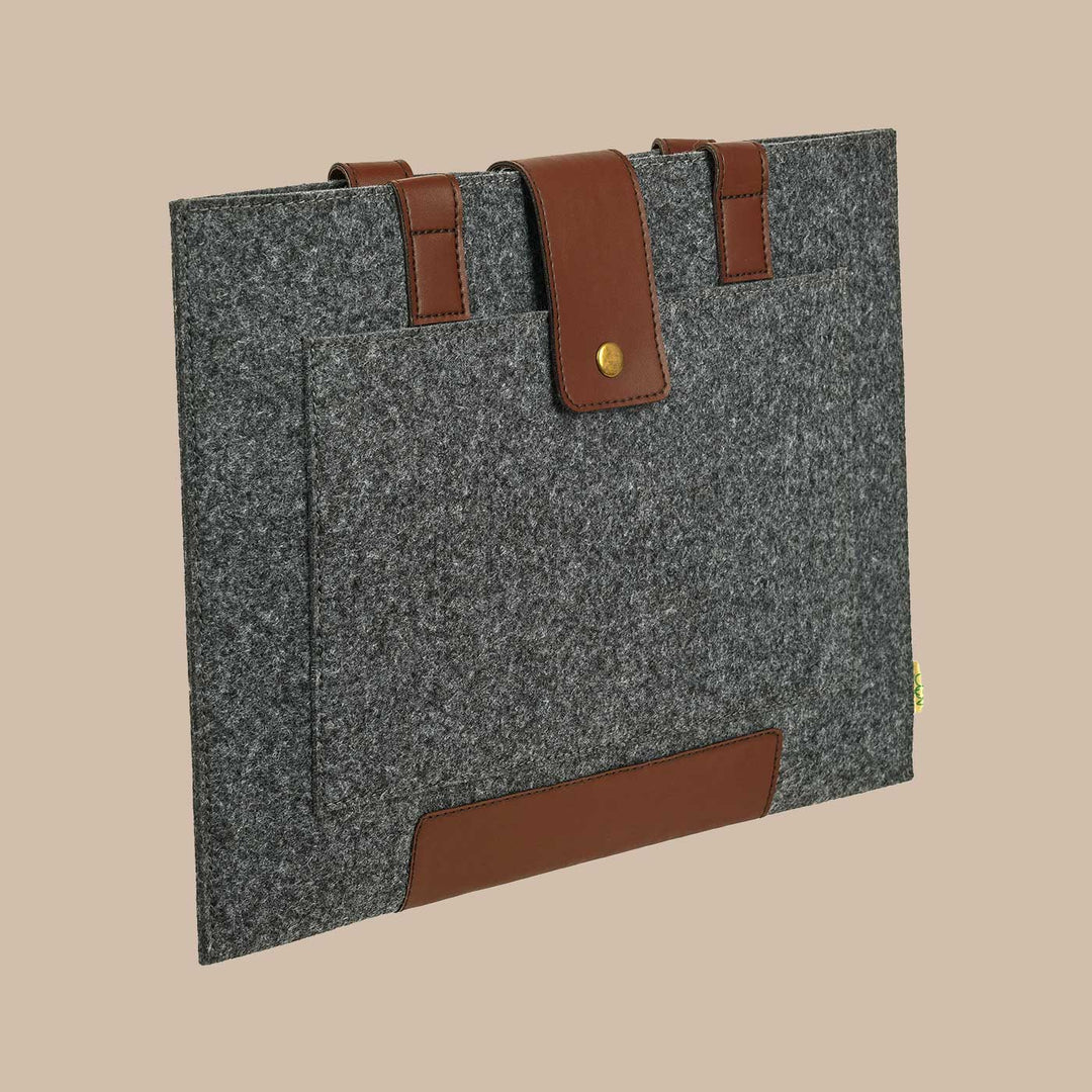Buy Eco-felt Vegan Leather Laptop Bag Online On Zwende