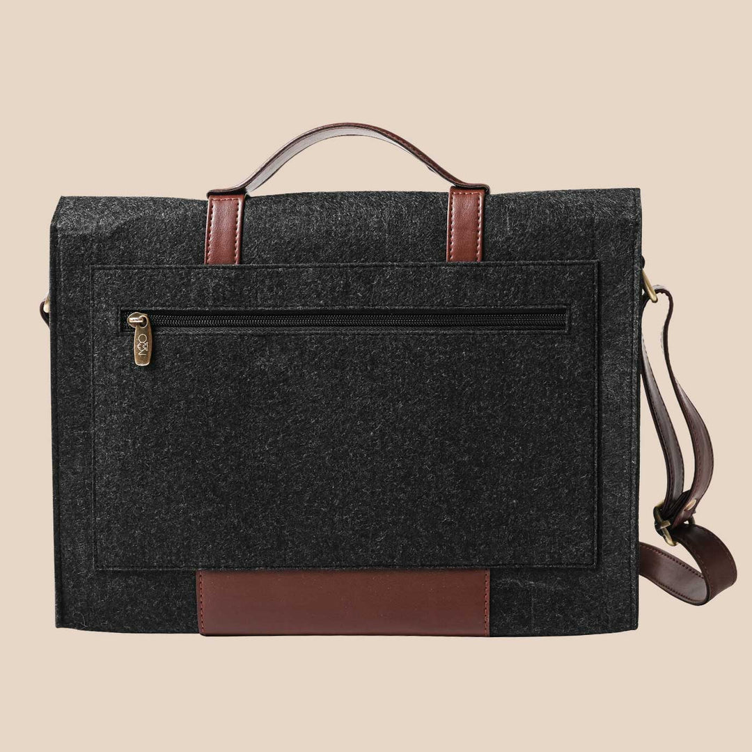 Eco-felt & Vegan Leather Laptop Bag