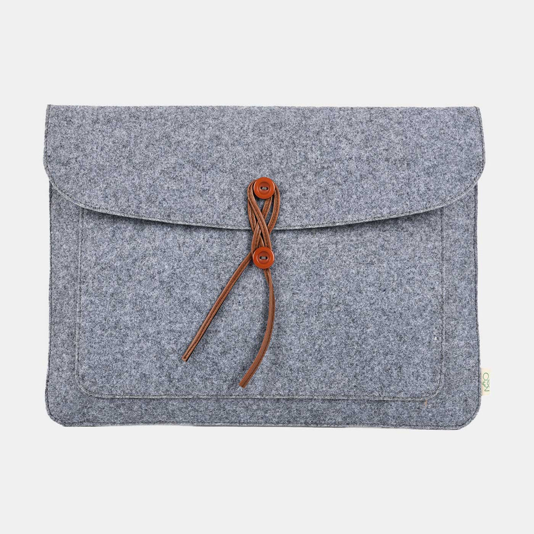 Eco-felt & Vegan Leather Laptop Sleeve