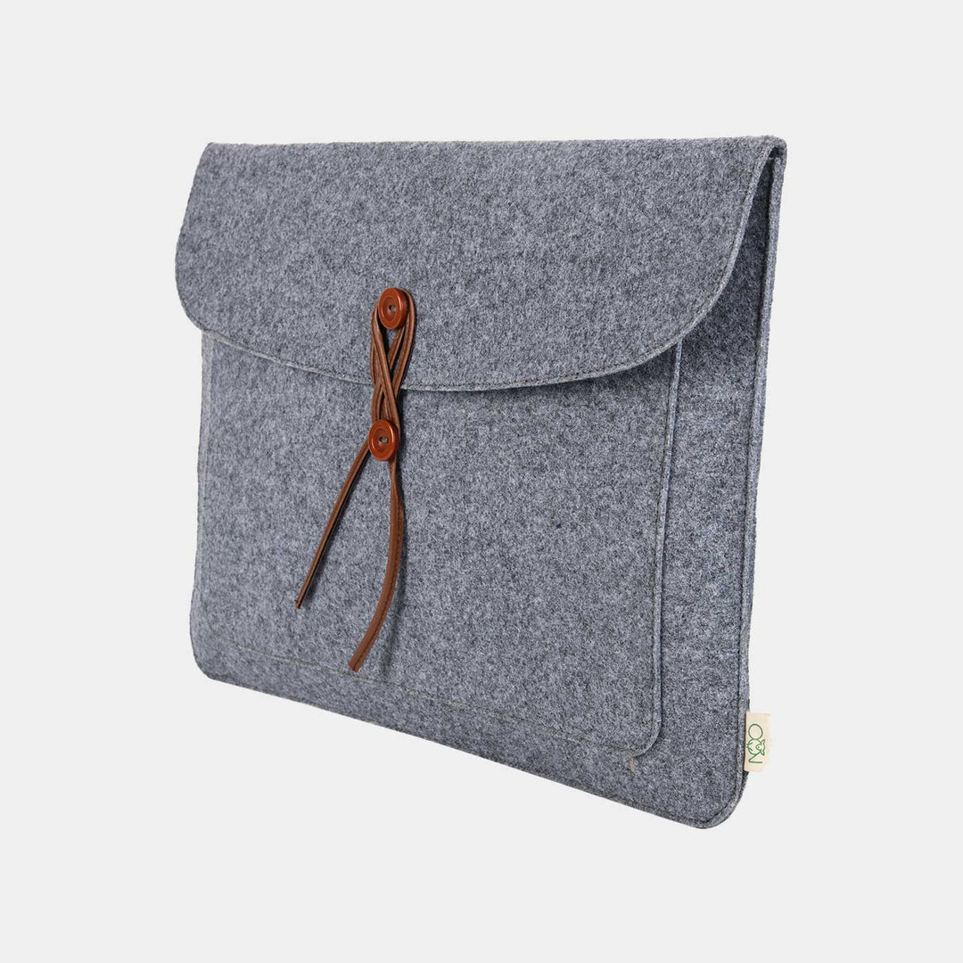 Eco-felt & Vegan Leather Laptop Sleeve