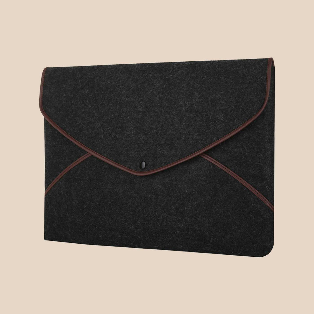 Eco-felt & Vegan Leather Laptop Sleeve